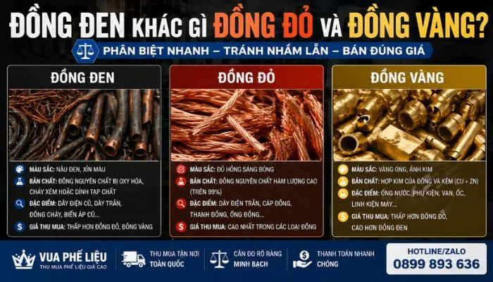 Đồng đen khác gì so với đồng đỏ và đồng vàng