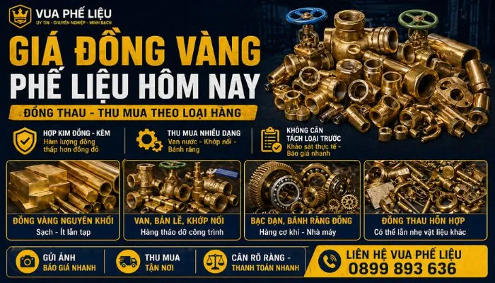 Giá đồng vàng phế liệu hôm nay