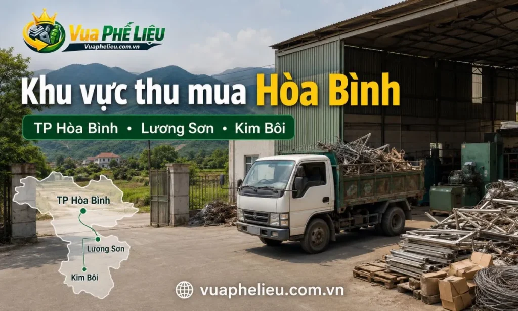 khu vực thu mua phế liệu Hòa Bình, nhận báo giá tại TP Hòa Bình, Lương Sơn, Kim Bôi, Cao Phong, Tân Lạc, Lạc Sơn, Mai Châu, Đà Bắc và khu vực lân cận.