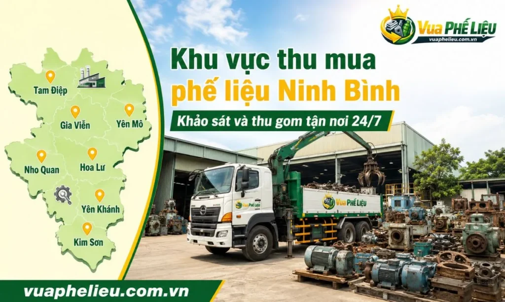 phạm vi khảo sát và thu gom phế liệu của Vua Phế Liệu tại các khu vực thuộc Ninh Bình.