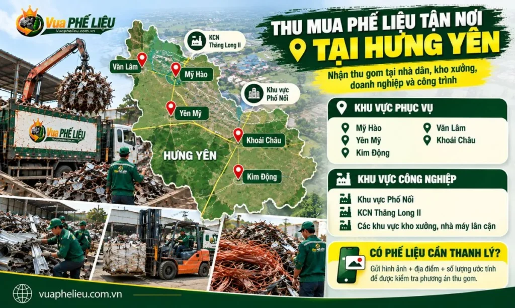 Khu vực Vua Phế Liệu nhận thu mua phế liệu tại Hưng Yên