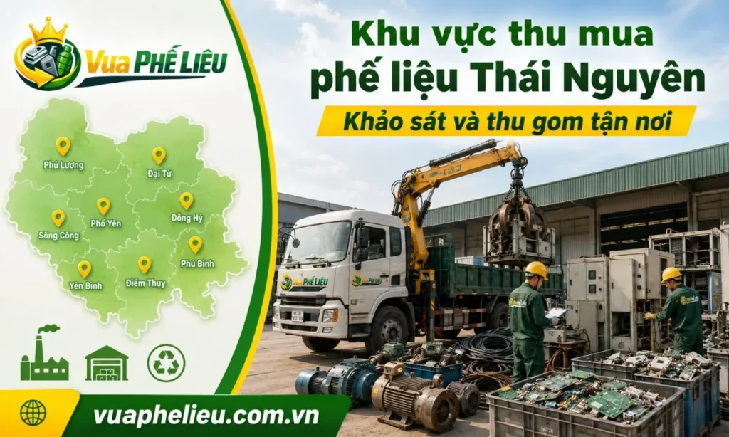 phạm vi khảo sát và thu gom phế liệu tại các khu vực công nghiệp và dân cư thuộc Thái Nguyên.