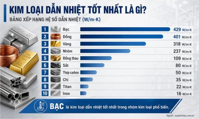 Kim loại dẫn nhiệt tốt nhất