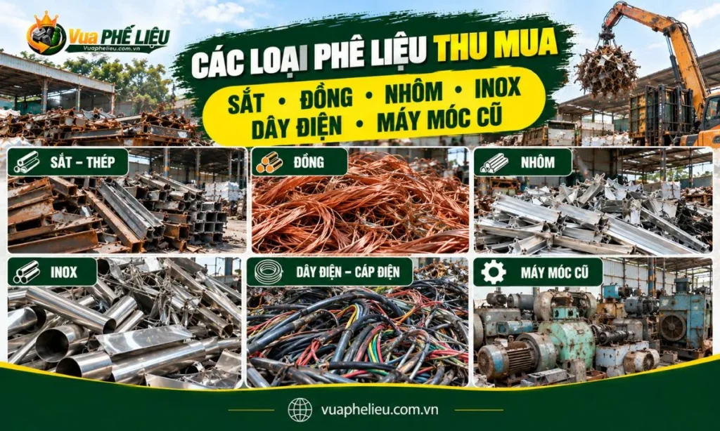 Các loại sắt đồng nhôm inox và dây điện phế liệu thu mua tại Hưng Yên