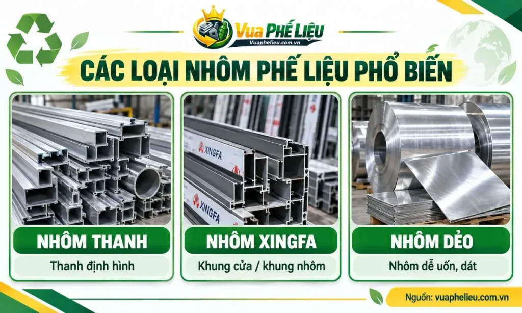 So sánh nhôm thanh, nhôm Xingfa và nhôm dẻo phế liệu