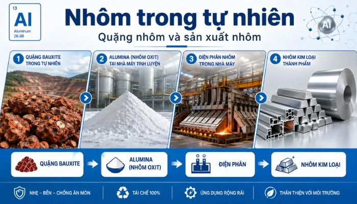 Nhôm trong tự nhiên - quặng nhôm , sản xuất nhôm