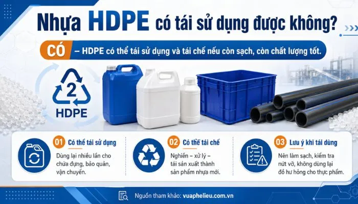 Nhựa hdpe có tái sử dụng được không?