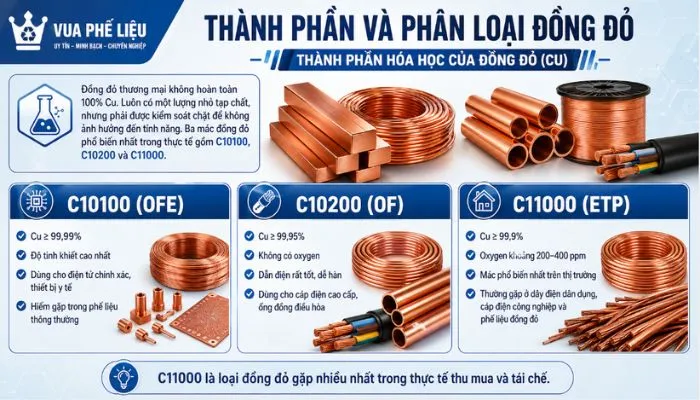 Thành phần và phân loại đồng đỏ