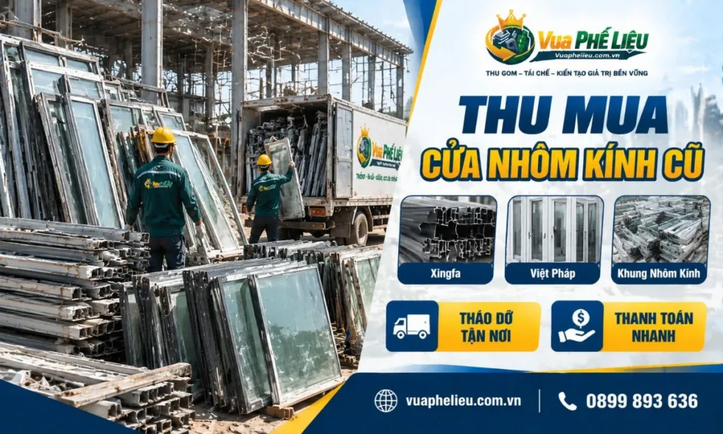 Thu mua cửa nhôm kính cũ - Vua Phế Liệu