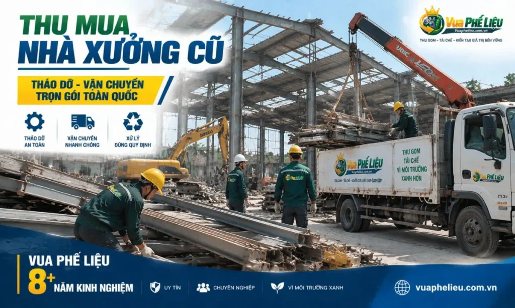 Thu mua nhà xưởng cũ giá cao tận nơi - Vua Phế Liệu