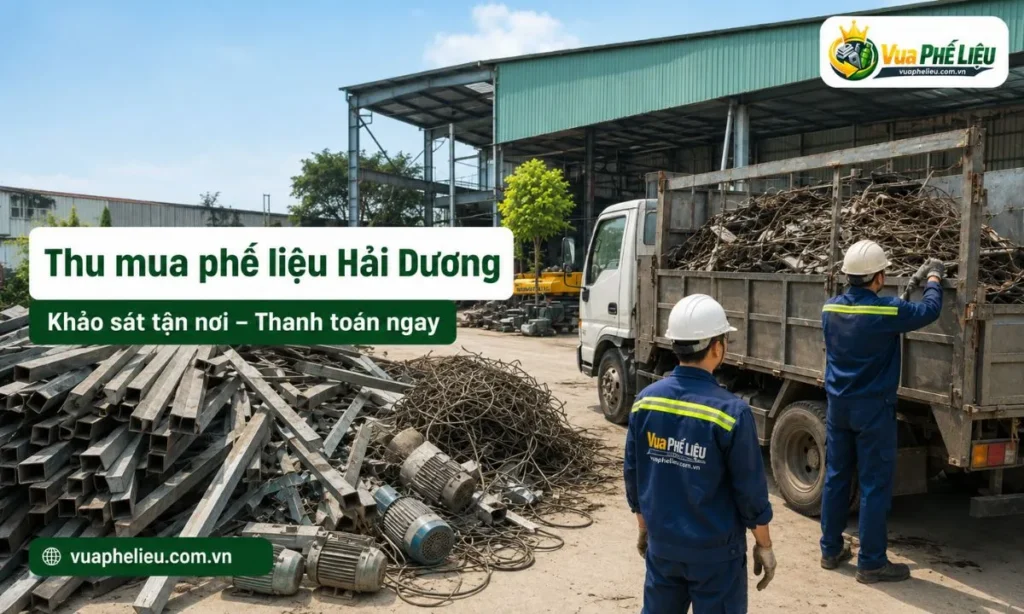 dịch vụ thu mua phế liệu Hải Dương của Vua Phế Liệu, nhận khảo sát, phân loại, bốc xếp và vận chuyển phế liệu tận nơi.
