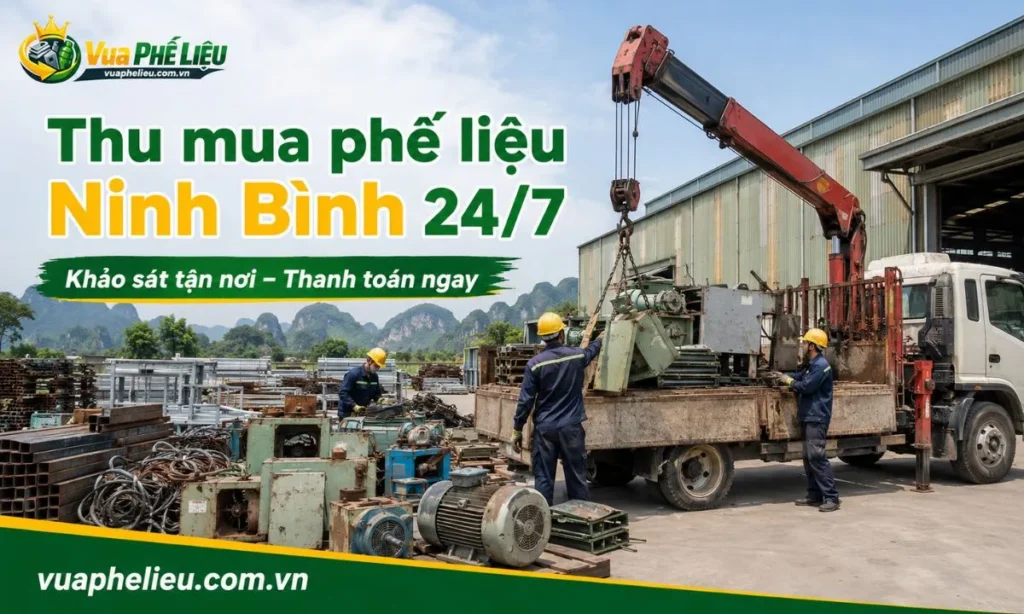 dịch vụ thu mua phế liệu Ninh Bình, nhận khảo sát và thu gom sắt máy, motor, dây điện, tủ điện và máy móc cũ tận nơi.
