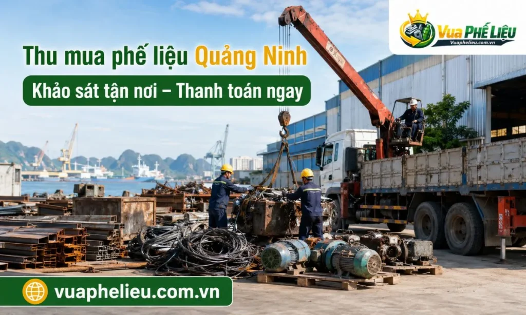 dịch vụ thu mua phế liệu Quảng Ninh, nhận khảo sát, phân loại, bốc xếp và vận chuyển phế liệu tận nơi.