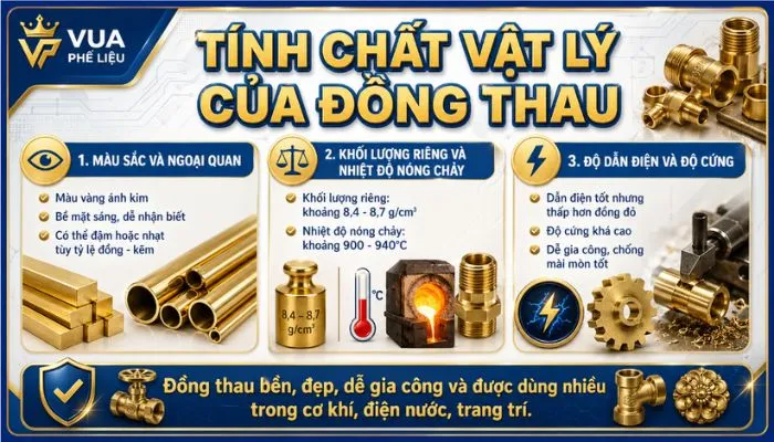 Tính chất vật lý của đồng thau