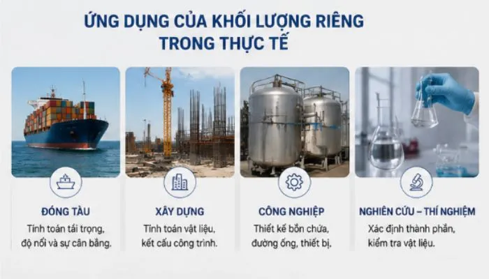 Ứng dụng thực tế của khối lượng riêng