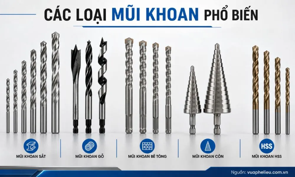 Các loại mũi khoan