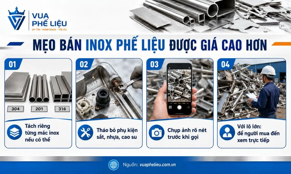 Mẹo bán inox phế liệu được giá cao hơn