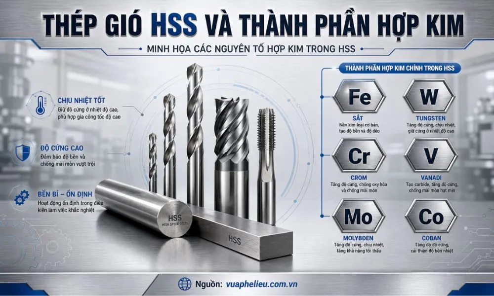 Thành phần thép gió HSS