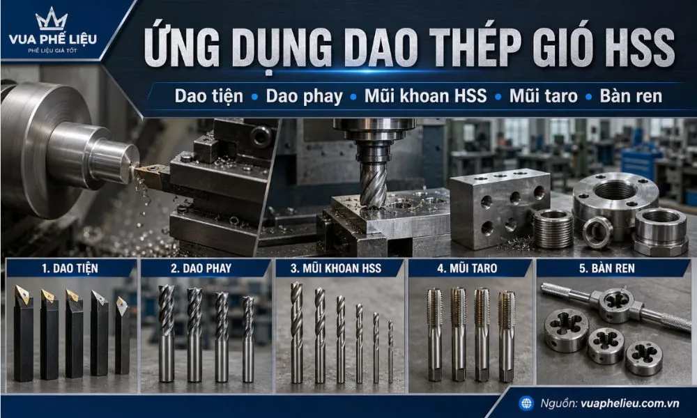 Ứng dụng dao thép gió