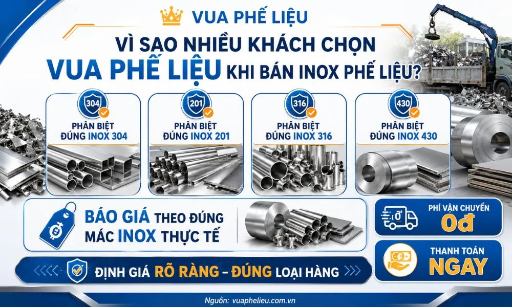 Vì sao khách chọn bán phế liệu inox cho Vua Phế Liệu