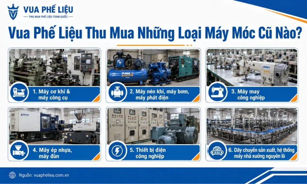 Vua Phế Liệu thu mua những loại máy móc cũ nào?