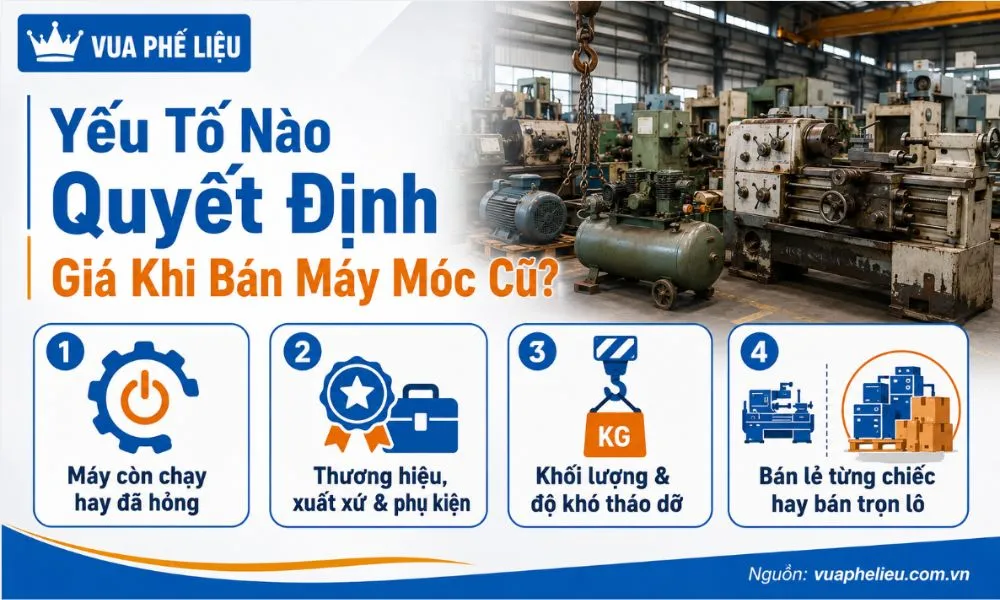 Yếu tố nào quyết định đến giá thu mua máy móc cũ