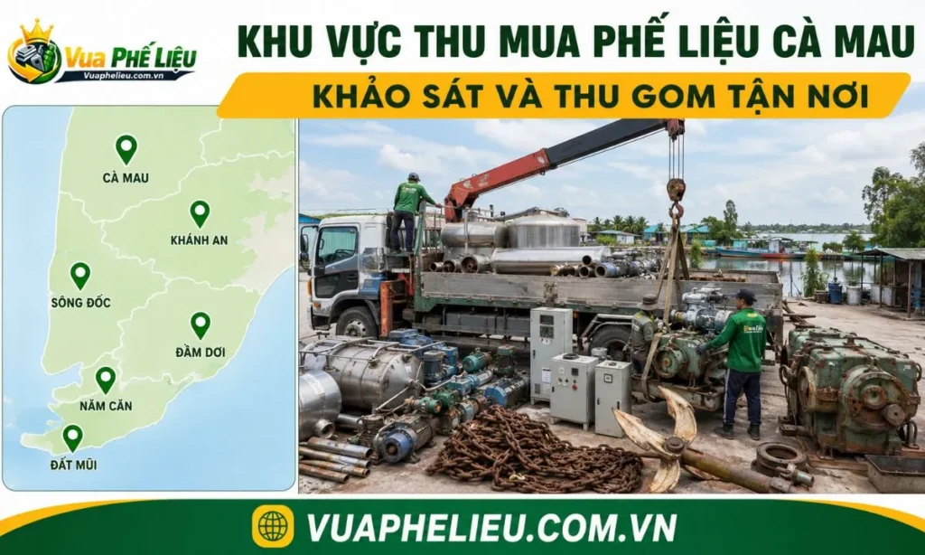 Khu vực thu mua phế liệu tại An Xuyên Khánh An Sông Đốc Năm Căn và Đất Mũi