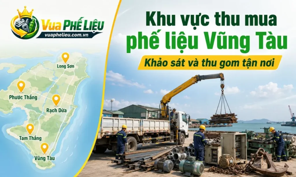 phạm vi khảo sát và thu gom phế liệu tại Vũng Tàu, Long Sơn, Phước Thắng và các khu vực lân cận.