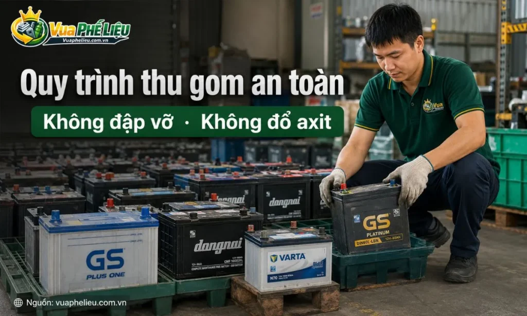 Quy trình thu gom bình ắc quy cũ an toàn