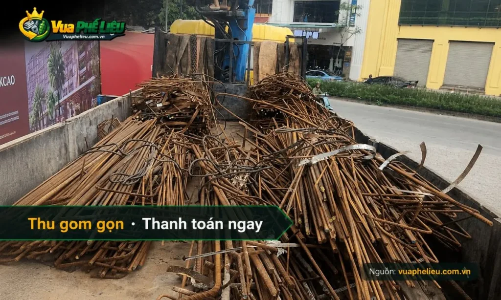 quy trình cân phế liệu, ghi nhận khối lượng và thanh toán nhanh khi thu mua phế liệu tại Hà Tĩnh.
