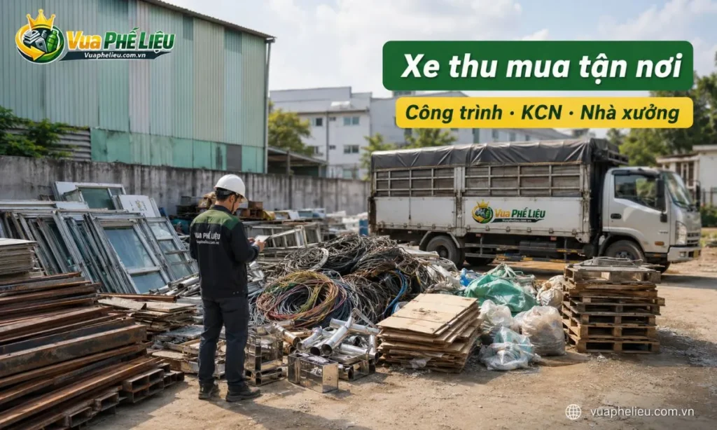 thu mua phế liệu Bắc Giang cho nhiều nhóm khách như nhà dân, cửa hàng, công trình xây dựng, kho xưởng, nhà máy, công ty sản xuất và KCN.