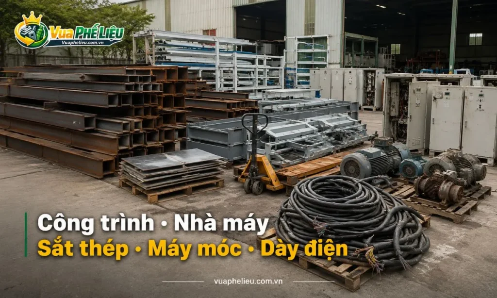 Vua Phế Liệu nhận thu mua phế liệu công trình, nhà máy, xí nghiệp, kho bãi và lô thanh lý thiết bị tại Nam Định.