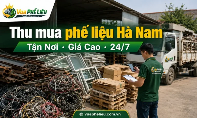 dịch vụ thu mua phế liệu Hà Nam tận nơi của Vua Phế Liệu, nhận sắt, đồng, nhôm, inox, dây điện, máy móc cũ, vật tư tồn kho tại nhà xưởng, công trình và KCN.
