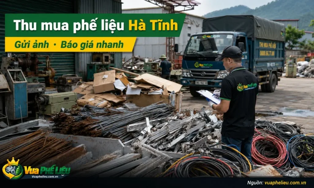 dịch vụ thu mua phế liệu Hà Tĩnh của Vua Phế Liệu, nhận báo giá sắt, đồng, nhôm, inox, dây điện cũ, máy móc và phế liệu công trình.