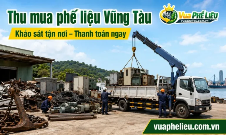 dịch vụ thu mua phế liệu Vũng Tàu tận nơi, nhận sắt thép, dây điện, motor, tủ điện, máy móc và thiết bị hàng hải.
