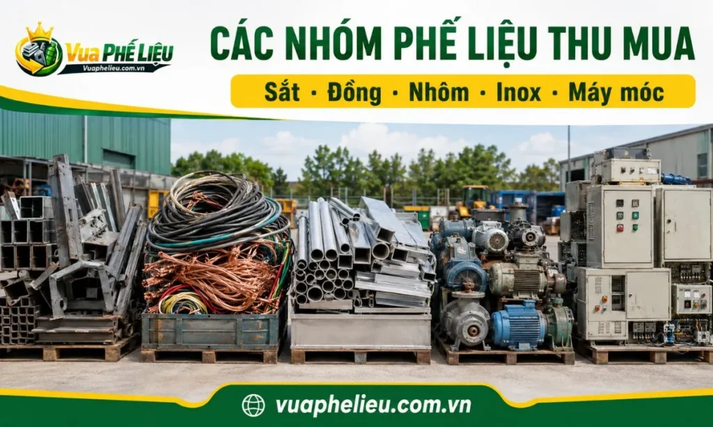 Các loại phế liệu sắt, đồng, nhôm, inox, dây điện và motor thu mua tại Mê Linh