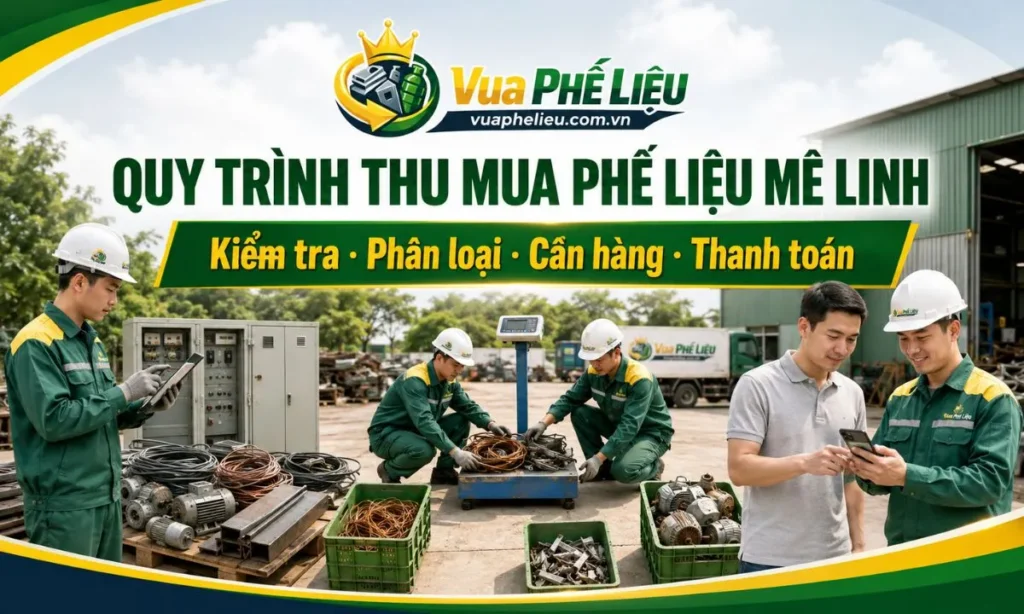 Quy trình kiểm tra, phân loại, cân hàng và thanh toán phế liệu tại Mê Linh