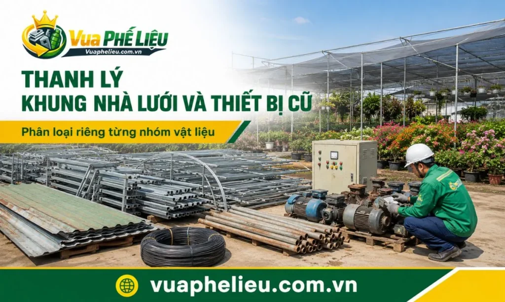 Thu mua khung nhà lưới, motor bơm và thiết bị nông nghiệp cũ tại Mê Linh