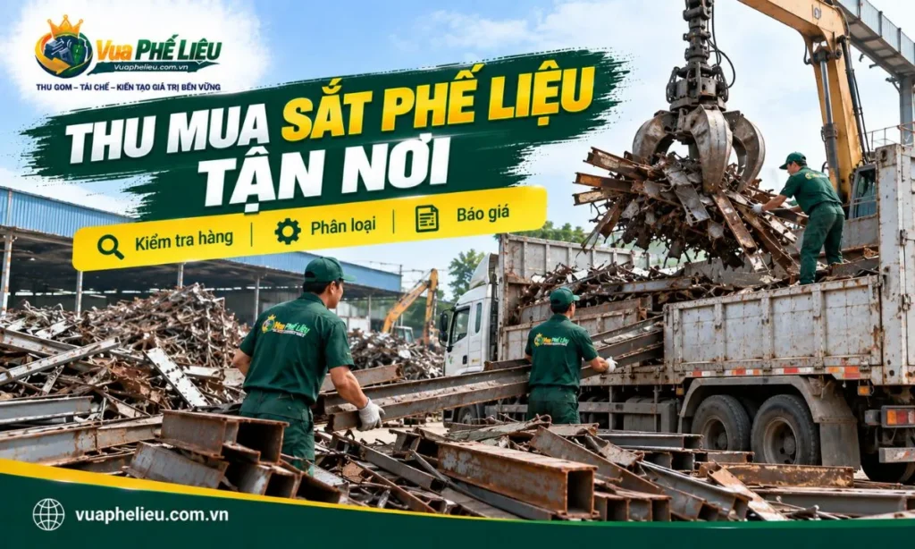 Thu mua sắt phế liệu tận nơi và phân loại hàng