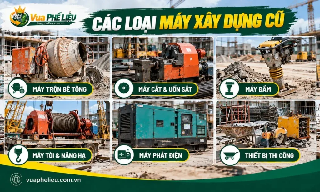 Các loại máy xây dựng cũ được thu mua