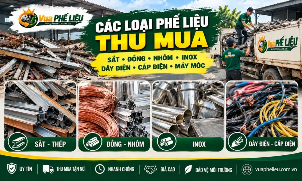 Các loại sắt đồng nhôm inox và dây điện phế liệu thu mua tại Thạch Thất