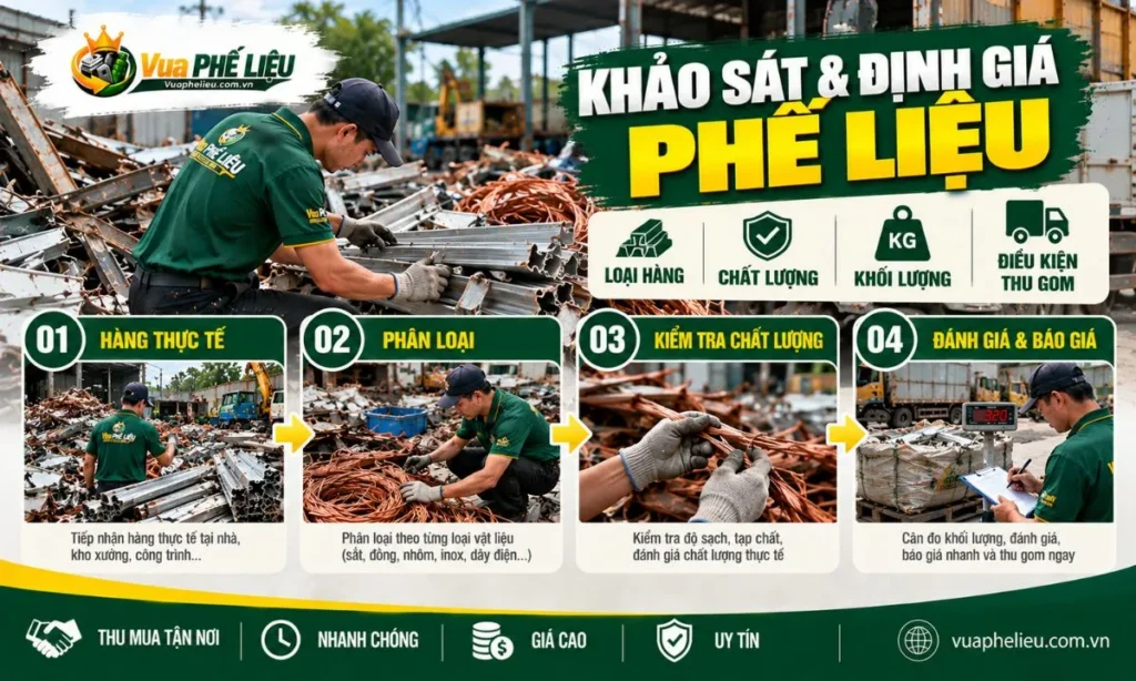 Khảo sát và đánh giá phế liệu trước khi thu mua tại Hà Đông