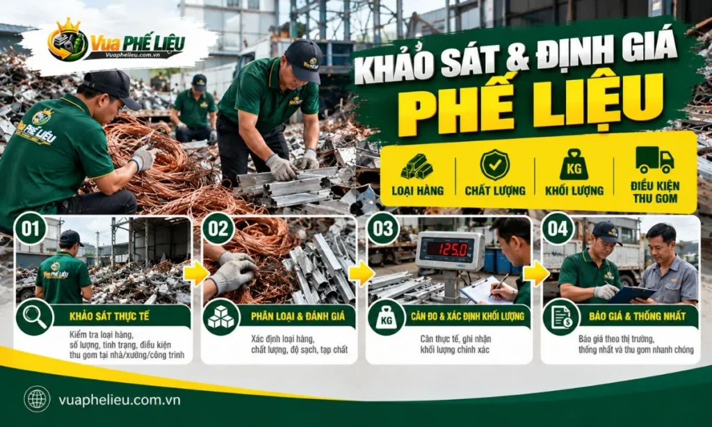 Khảo sát và đánh giá phế liệu trước khi thu mua tại Hoài Đức