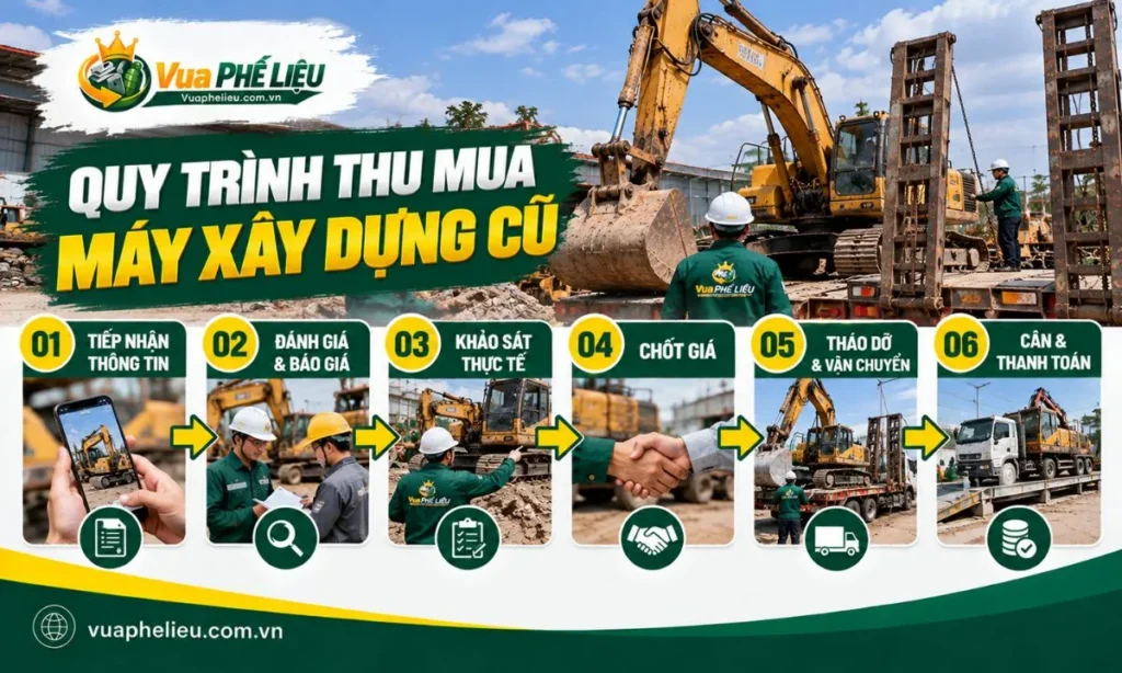 Quy trình thu mua máy xây dựng cũ tận nơi