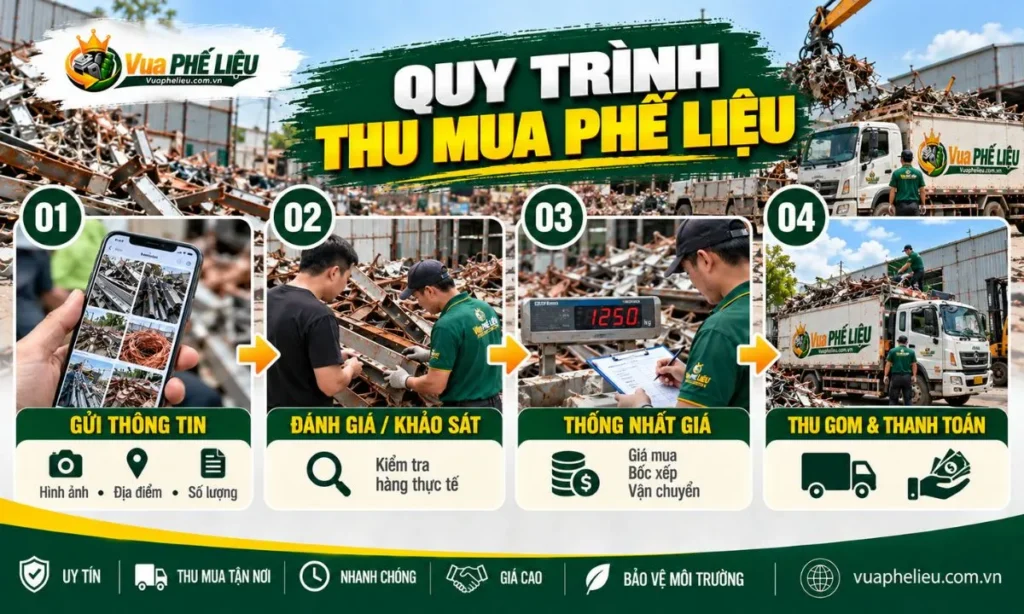 Quy trình thu mua phế liệu tại Hà Đông từ khảo sát đến thu gom