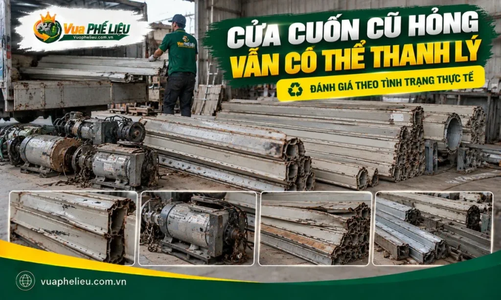 Cửa cuốn cũ hỏng và tháo dỡ được thu mua theo tình trạng thực tế