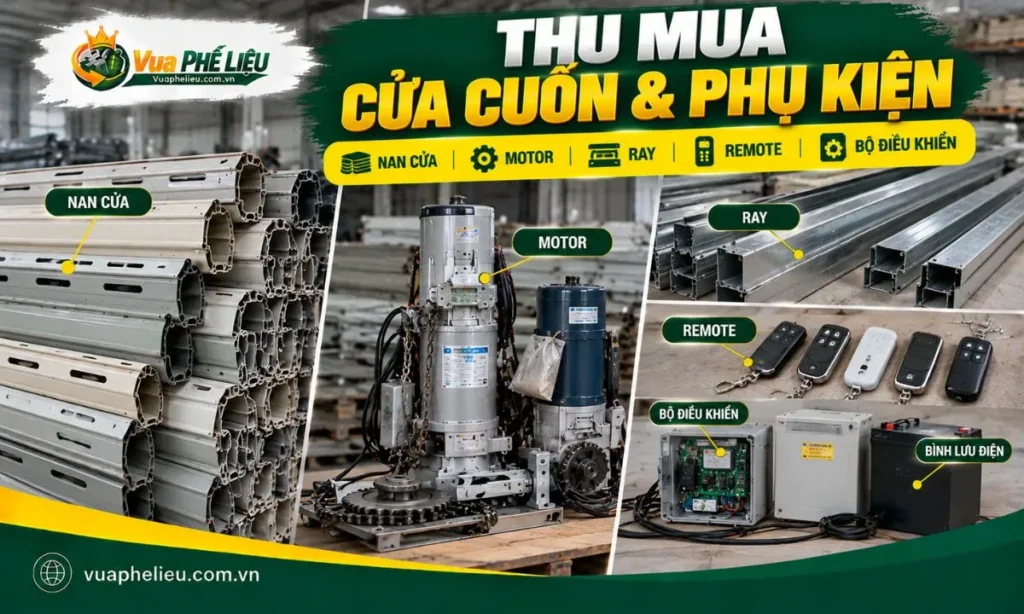 Nan cửa, motor và phụ kiện cửa cuốn cũ được thu mua