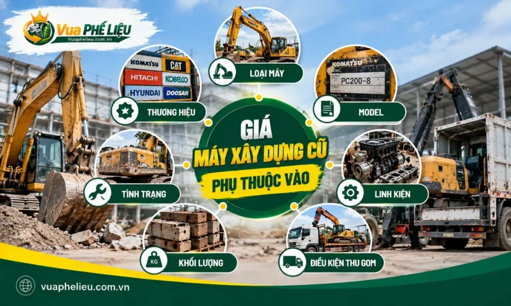 Yếu tố ảnh hưởng đến giá thu mua máy xây dựng cũ